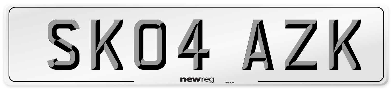 SK04 AZK Number Plate from New Reg